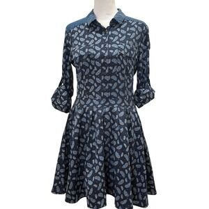 DKNY Silk Dress Paisley Size 4 Cottagecore Retro Cowgirl